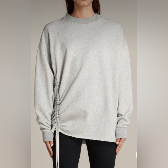 All Saints Tops - AllSaints Gray Distressed Sweatshirt Size XS